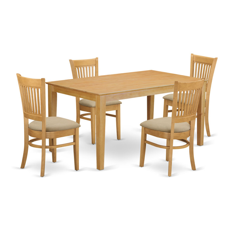 Charlton Home® Smyrna Rubberwood Solid Wood Dining Set Wayfair